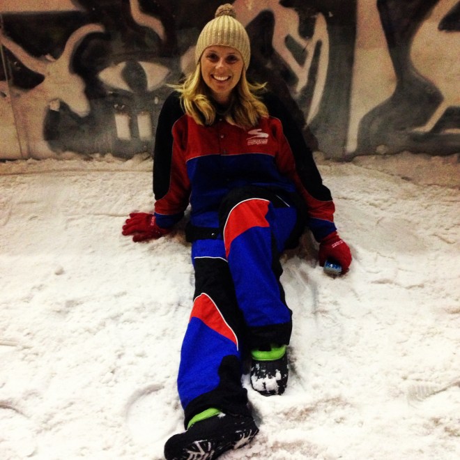 Chilling out in the -3 degree temperature at Ski Dubai. 