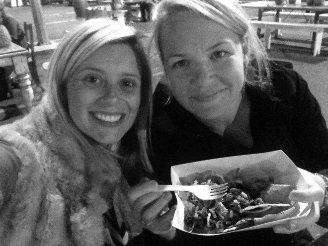 With our half demolished nachos.