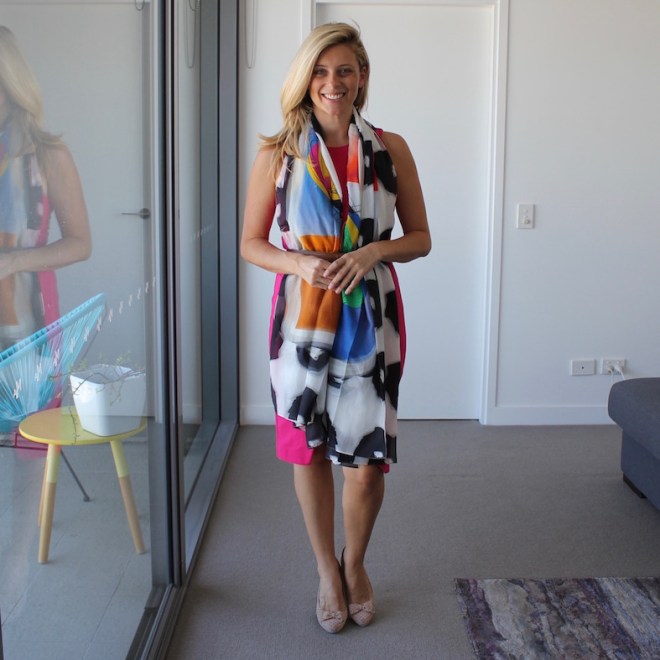 What-I-Wore-Pink-Dress-Scarf