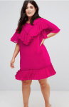 AsosCurvePleatedRuffleMiniDress